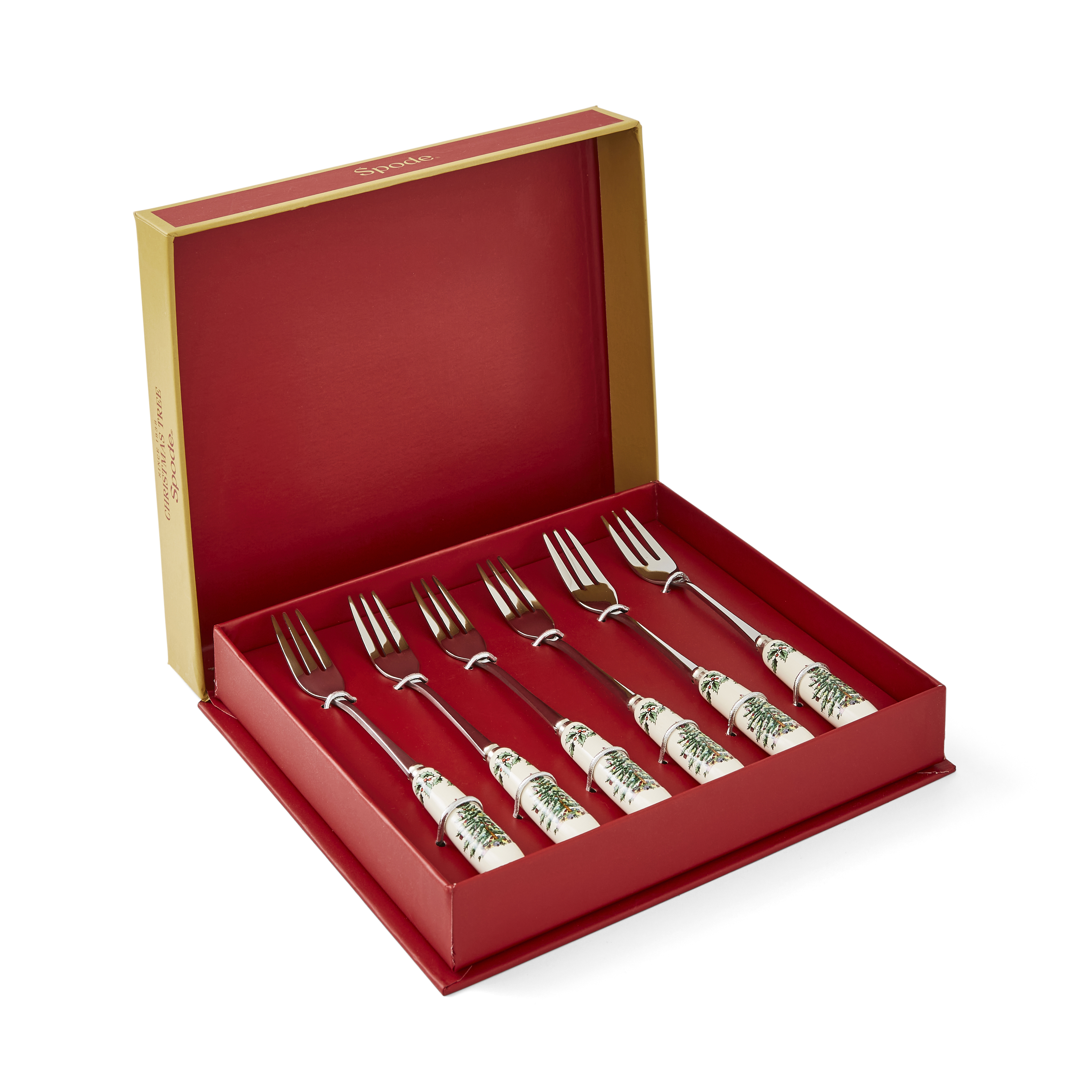 Christmas Tree Set of 6 Pastry Forks image number null